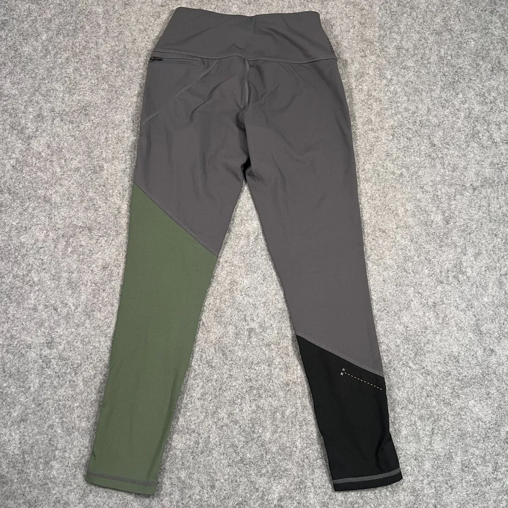 Royal Robbins Gray Green Black Color‎ Block Cropped Leggings Women's Size XS